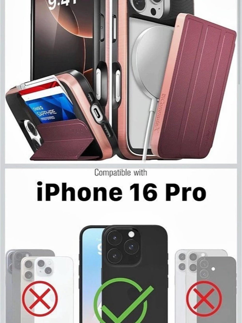 VENA vCommuteX for iPhone 16 Pro Wallet Case
